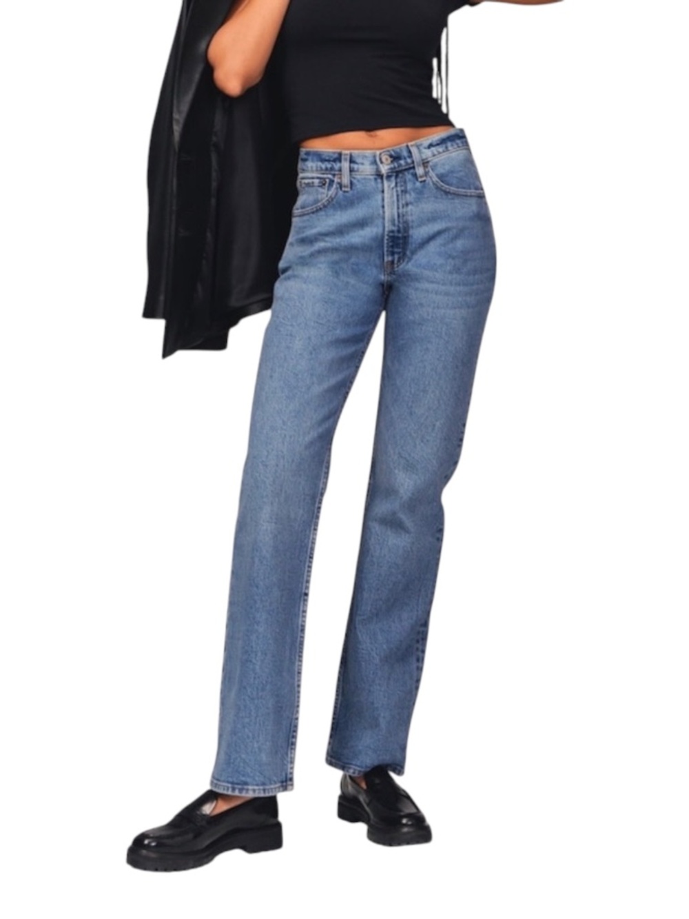 Abercrombie The Baggy Mid Rise Jeans Size 33/16 Long